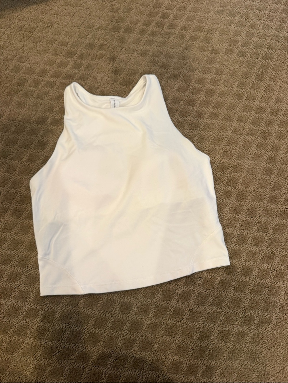 all in motion White High-Neck Crop Tank